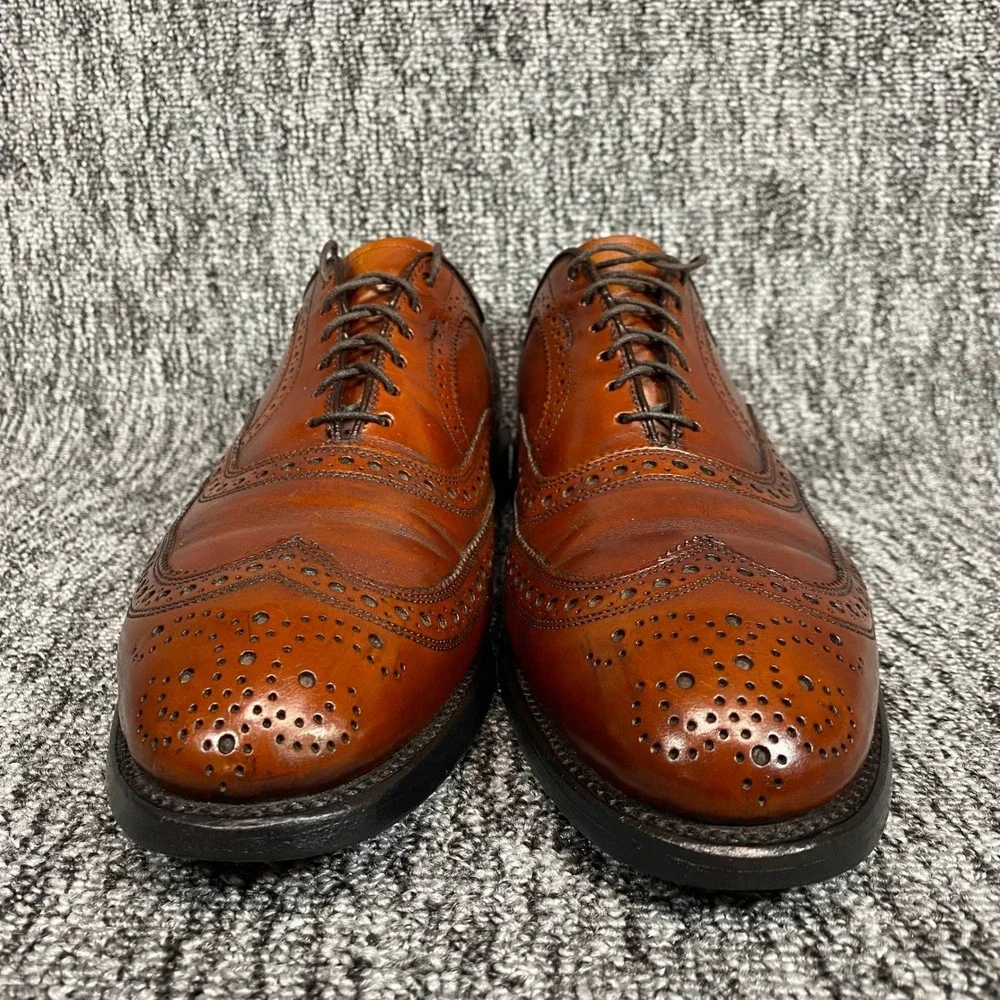 Allen Edmonds McAllister Wingtip Oxford Mens 9 D Brown Leather Brogue Shoes USA